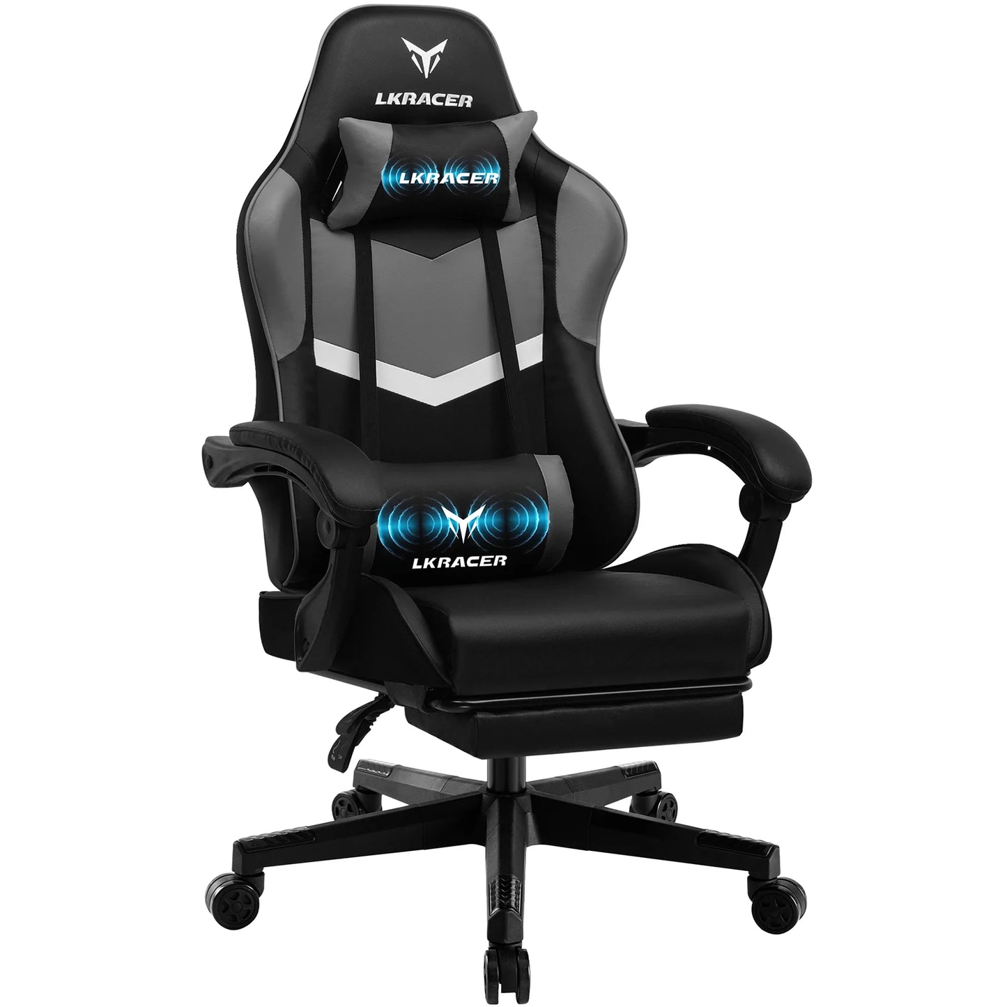 LUCKRACER Gaming Chair, Massage Ergonomic Computer Chair with Lumbar Support High Back Height Adjustable Gaming Chair