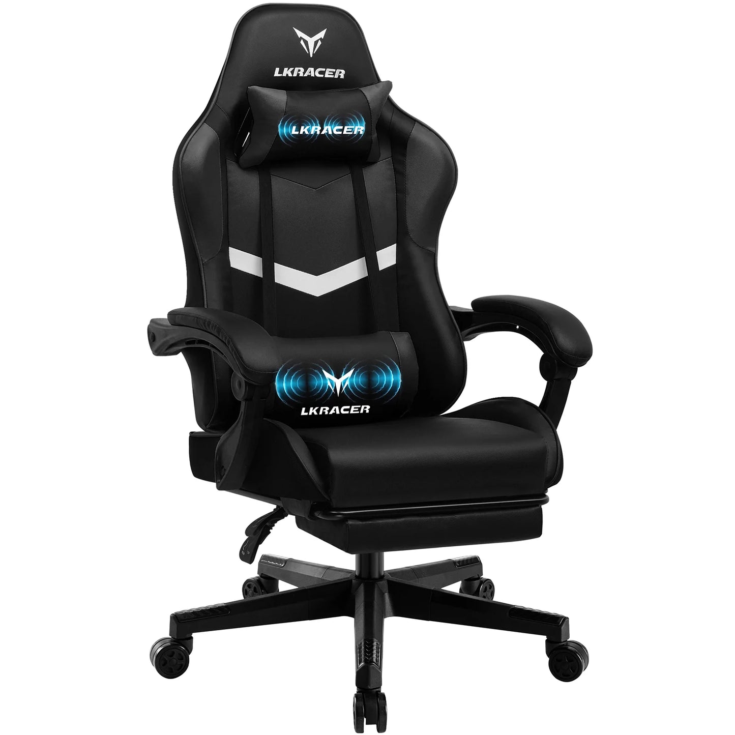 LUCKRACER Gaming Chair, Massage Ergonomic Computer Chair with Lumbar Support High Back Height Adjustable Gaming Chair