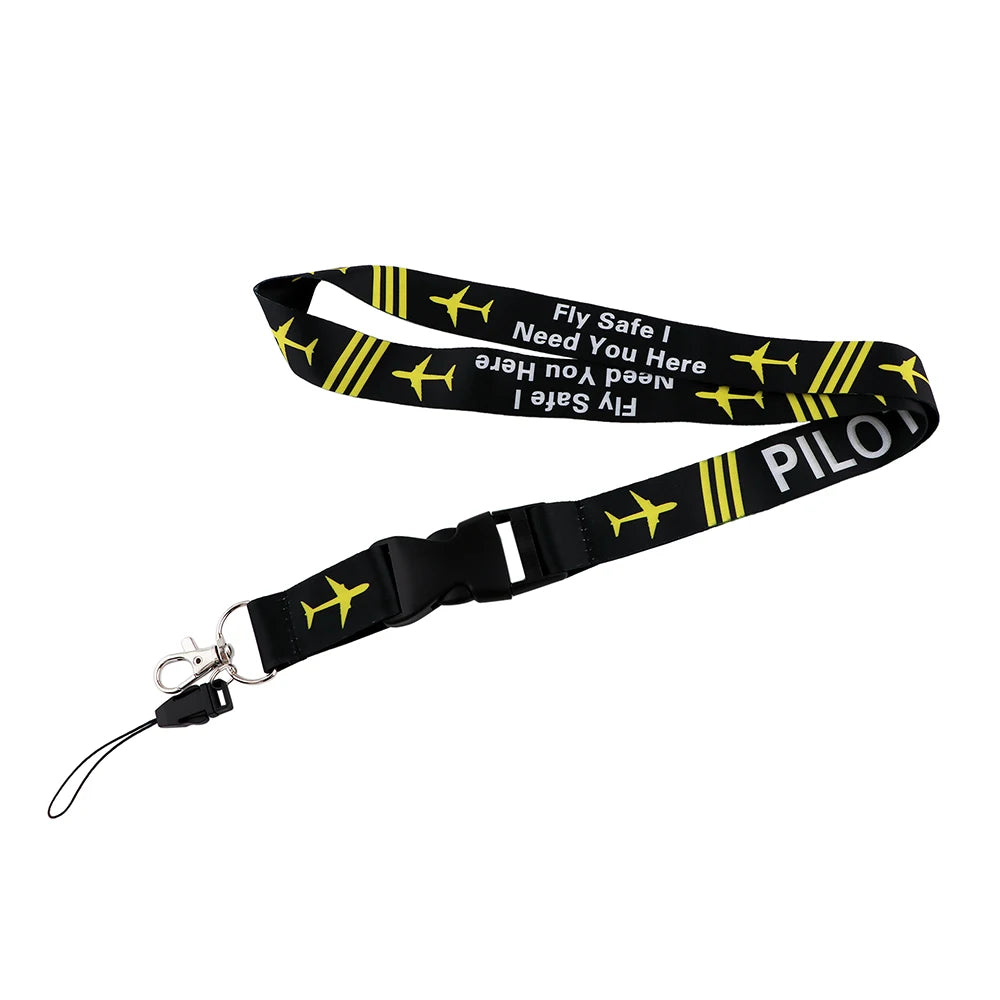 DZ1808 Airplane Lanyard Credit ID Badge Holder Key Rings Bag Student Cute Travel Bank Bus Business Card Cover Keychain