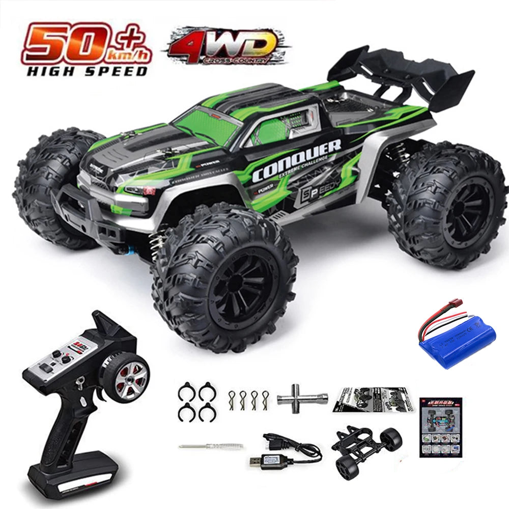 Rc Car Off Road 4x4 High Speed 75KM/H Remote Control Car with LED Headlight Brushless 4WD 1/16 Monster Truck Toys for Boys Gift