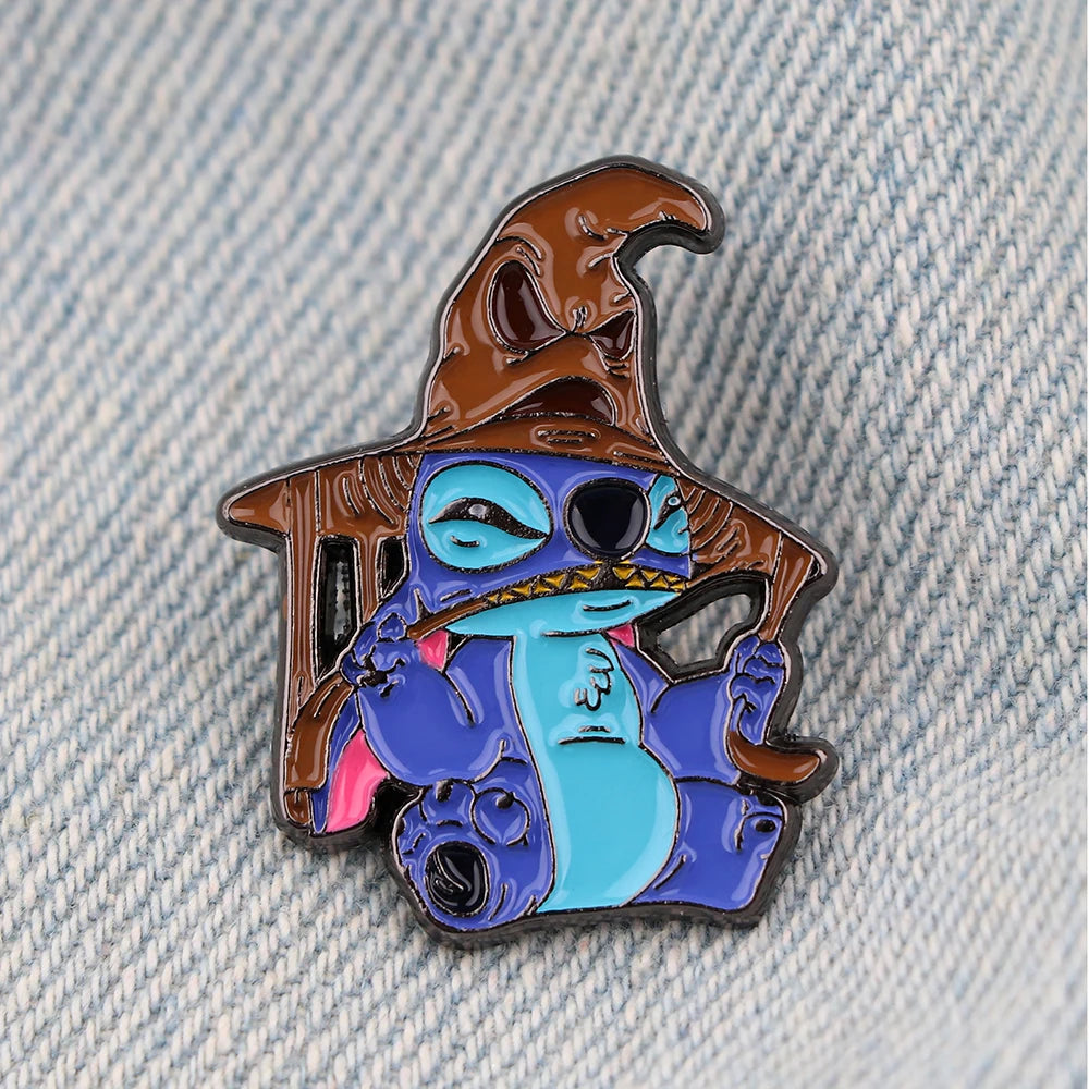 Stitch Animated Enamel Pins Cool Character Brooch Clothing Backpack Lapel Badges Fashion Jewelry Accessories For Friends Gifts