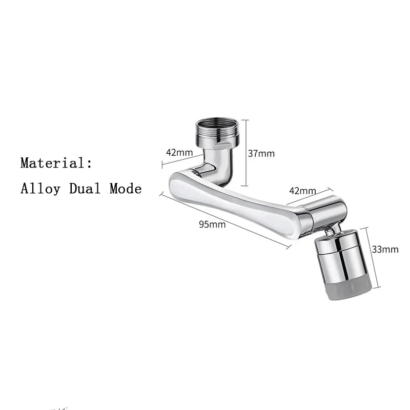 Rotatable Water tap nozzle 1080 Degree Dual mode stainless steel faucet extender For Kitchen Washbasin bathroom accessories