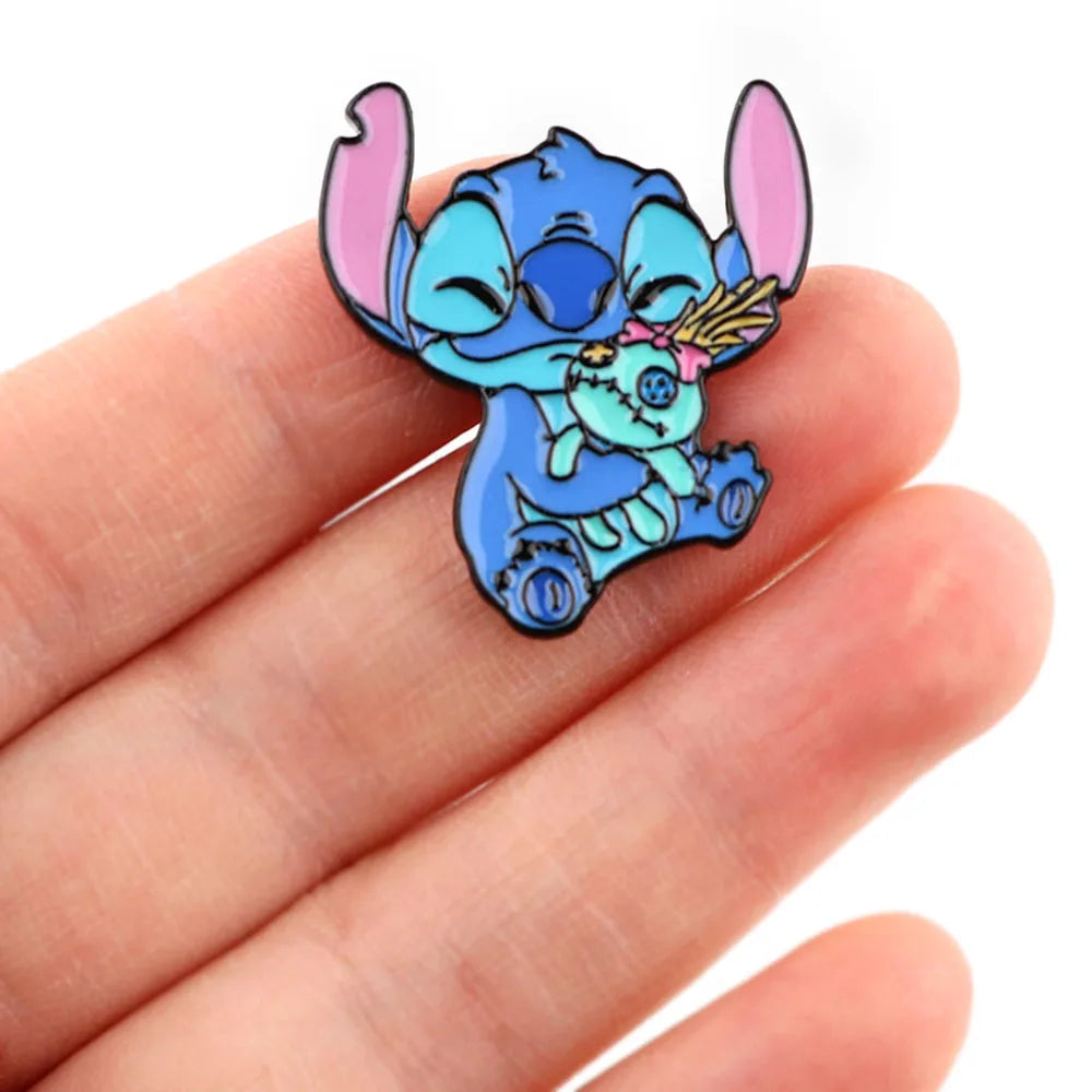 Stitch Animated Enamel Pins Cool Character Brooch Clothing Backpack Lapel Badges Fashion Jewelry Accessories For Friends Gifts