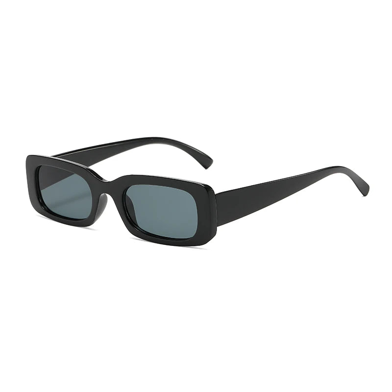 Black Square Sunglasses Men Rectangle Small Sun Glasses Male Retro Black Lens Driving Fishing Oculos UV400