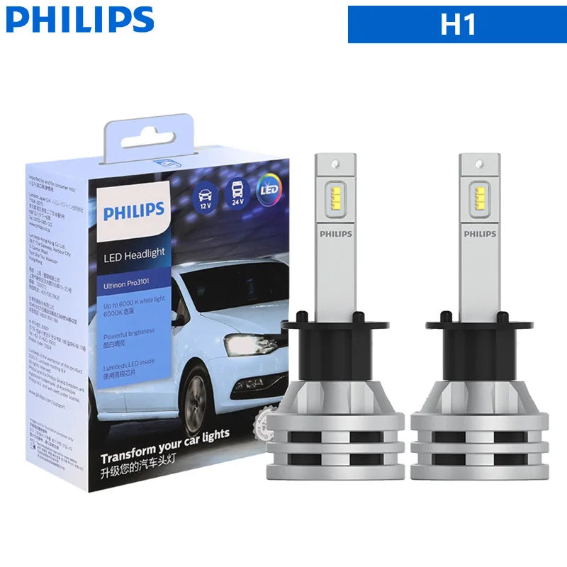 Philips Ultinon Pro3101 H1 H4 H7 H11 HB3 9005 HB4 9006 HIR2 9012 LED Car Head Light 6000K Bright White Original LED Fog Lamps