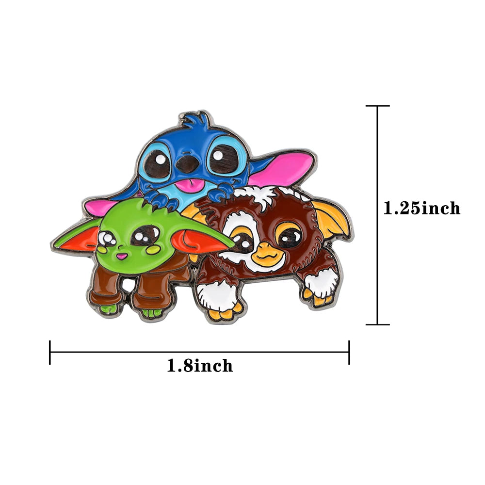 Stitch Animated Enamel Pins Cool Character Brooch Clothing Backpack Lapel Badges Fashion Jewelry Accessories For Friends Gifts