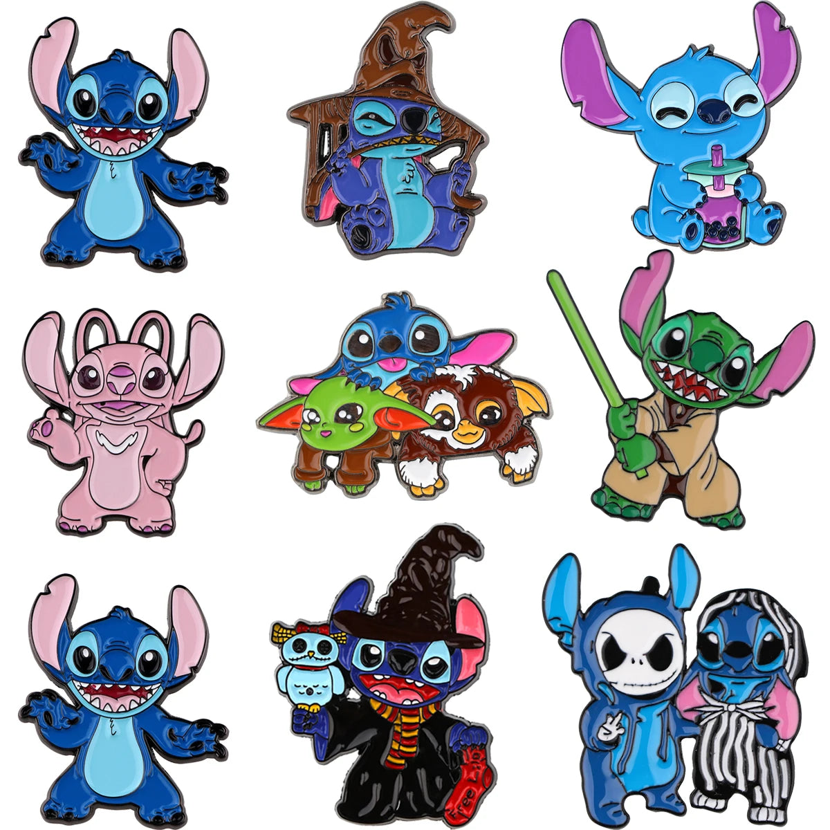 Stitch Animated Enamel Pins Cool Character Brooch Clothing Backpack Lapel Badges Fashion Jewelry Accessories For Friends Gifts