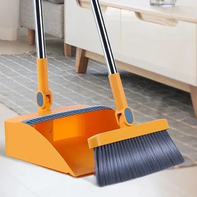 Brush And Shovel Broom And Dustpan Combination Set Vertical Folding Soft Fur Non-viscous Sweeping Broom 2 Pcs /set