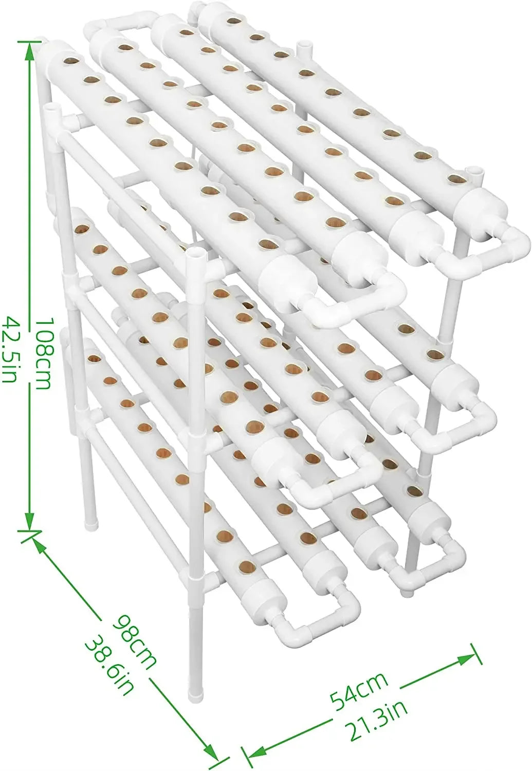 3-Layer/108 Sites Hydroponics Growing System Kits PVC Pipe Soilless Cultivation Garden Vegetables Herbs Planting Tools