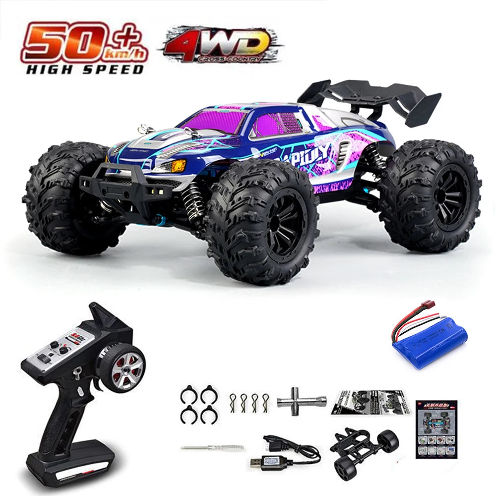 Rc Car Off Road 4x4 High Speed 75KM/H Remote Control Car with LED Headlight Brushless 4WD 1/16 Monster Truck Toys for Boys Gift