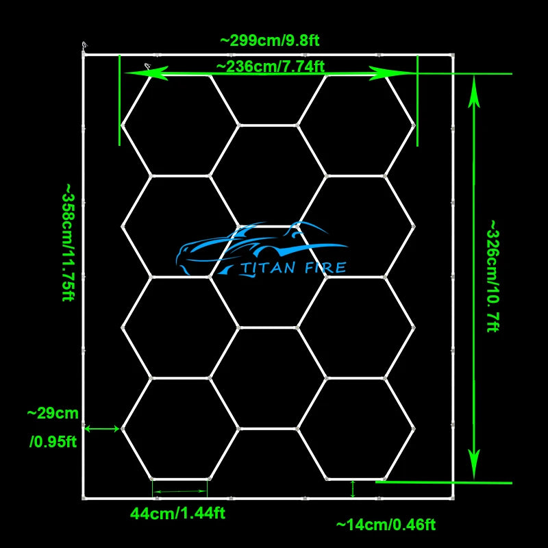 ZK20 Garage Light Hexagon Lights lamp 110V-240V Led Tube Honeycomb Ceiling Lighting For Auto Car Body Repair Led Workshop