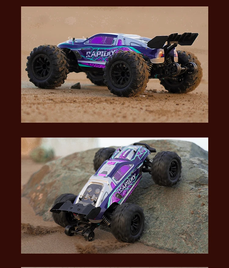 Rc Car Off Road 4x4 High Speed 75KM/H Remote Control Car with LED Headlight Brushless 4WD 1/16 Monster Truck Toys for Boys Gift