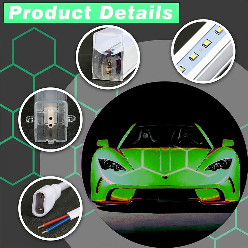 3-Level Dimmable Garage Light Hexagon Lamp 110V-240V Led Tube Honeycomb Ceiling Lighting for Auto Car Body Repair Led Workshop