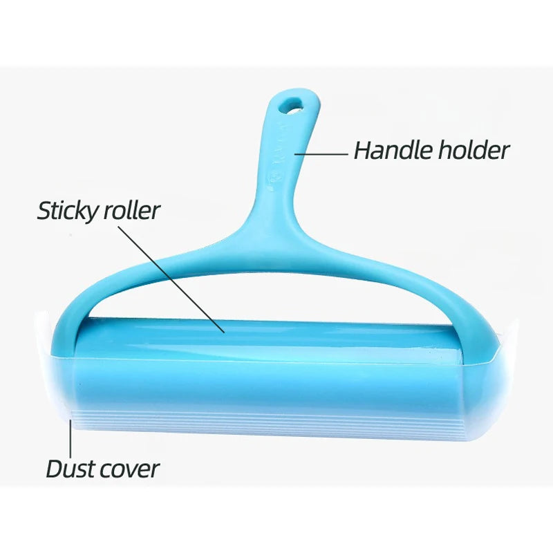 Silicone Drum Hair Sticking Device Reusable Dust Removal and Sticky Roller for Cleaning Clothes Carpets Beds Etc