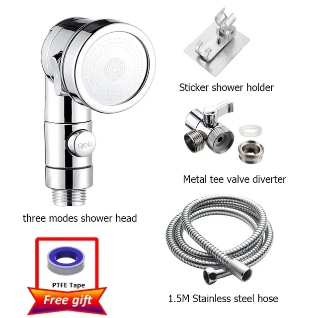 New Shower Faucet Set Hose Handheld Shower Head Spray Tap Attachment Sprayer Sink Bathroom Fixture Wall Mounted Silver Sprayers