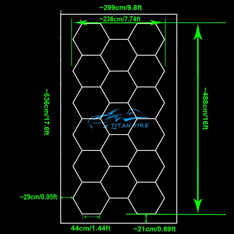 ZK20 Garage Light Hexagon Lights lamp 110V-240V Led Tube Honeycomb Ceiling Lighting For Auto Car Body Repair Led Workshop