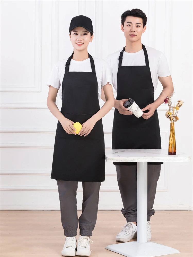 Personalized Women's Kitchen Apron for Woman Men Chef Work Apron for Grill Restaurant Bar Cafes Beauty Nails Studios Logo Design