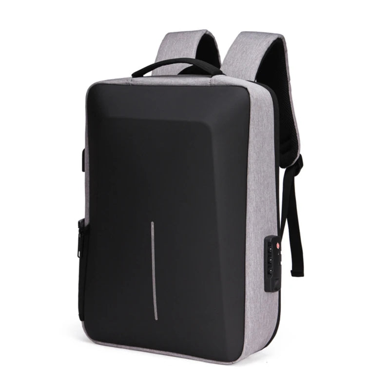 Men's Casual Hard Shell Backpack Anti-theft Backpack High Capacity Travel USB Charging Bag Fasion Business Computer Bag For Male