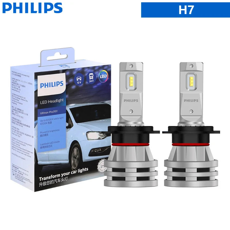 Philips Ultinon Pro3101 H1 H4 H7 H11 HB3 9005 HB4 9006 HIR2 9012 LED Car Head Light 6000K Bright White Original LED Fog Lamps