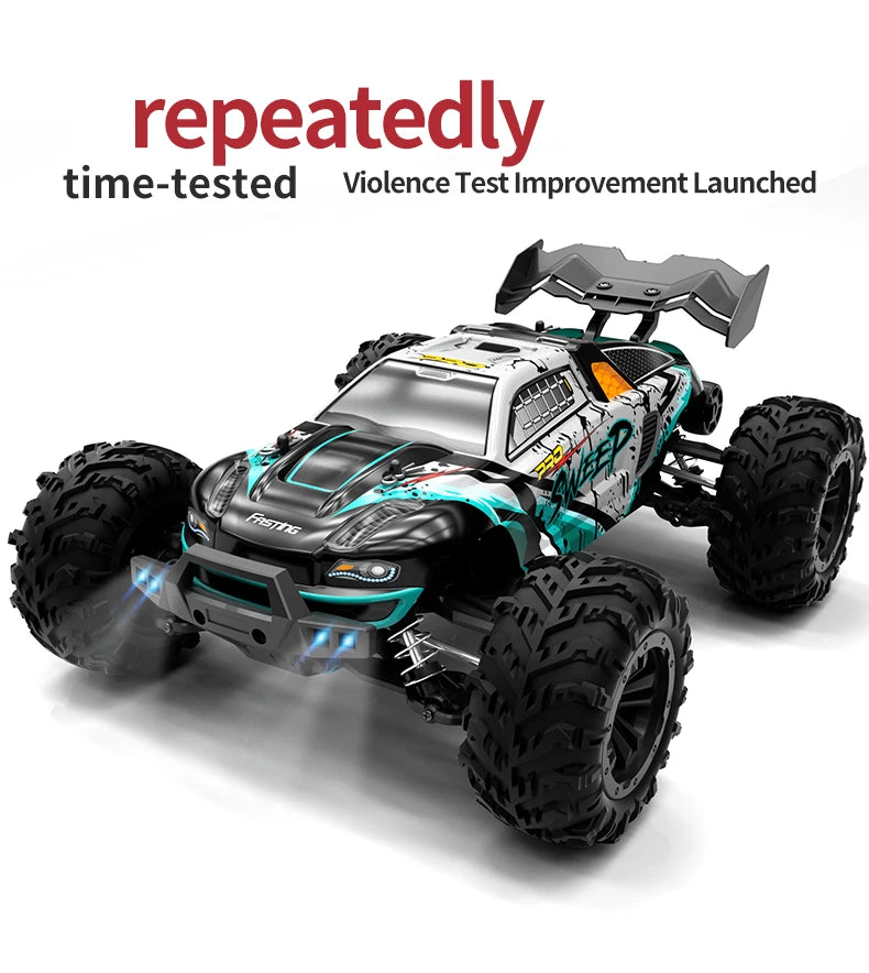 Rc Car Off Road 4x4 High Speed 75KM/H Remote Control Car with LED Headlight Brushless 4WD 1/16 Monster Truck Toys for Boys Gift