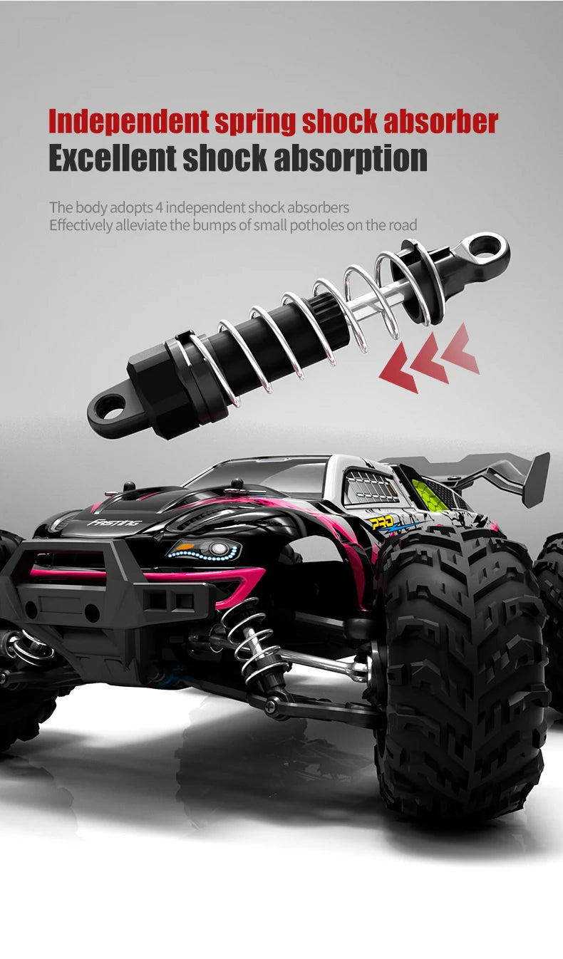 Rc Car Off Road 4x4 High Speed 75KM/H Remote Control Car with LED Headlight Brushless 4WD 1/16 Monster Truck Toys for Boys Gift