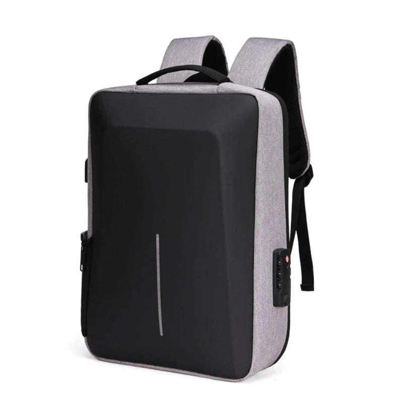 Men's Casual Hard Shell Backpack Anti-theft Backpack High Capacity Travel USB Charging Bag Fasion Business Computer Bag For Male