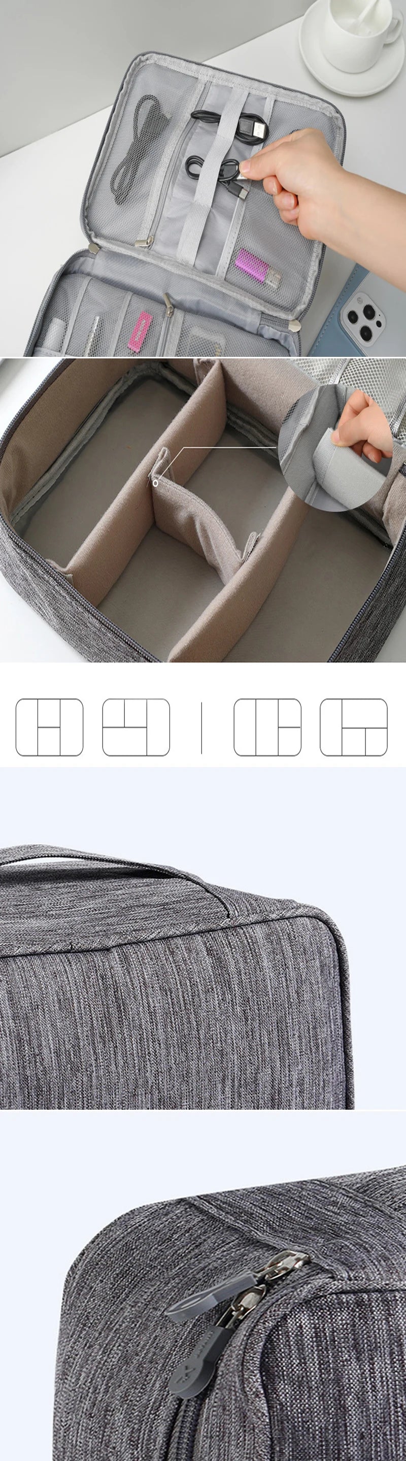 Travel Cable storage bag Portable waterproof Digital electronic storage bag USB data cable charger plug storage cable storagebag