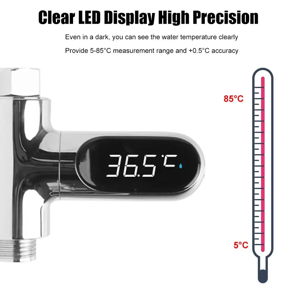 Hot Tub Water Temperature Monitor Electricity Home LED Display Shower Faucets Water Thermometer Bathing Temperature Meter