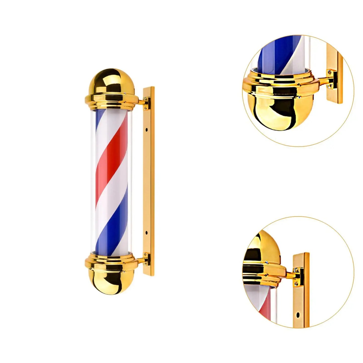 Barber Pole Light Wall Mount Wall Lamp Outdoor Rotating LED Stripes Light