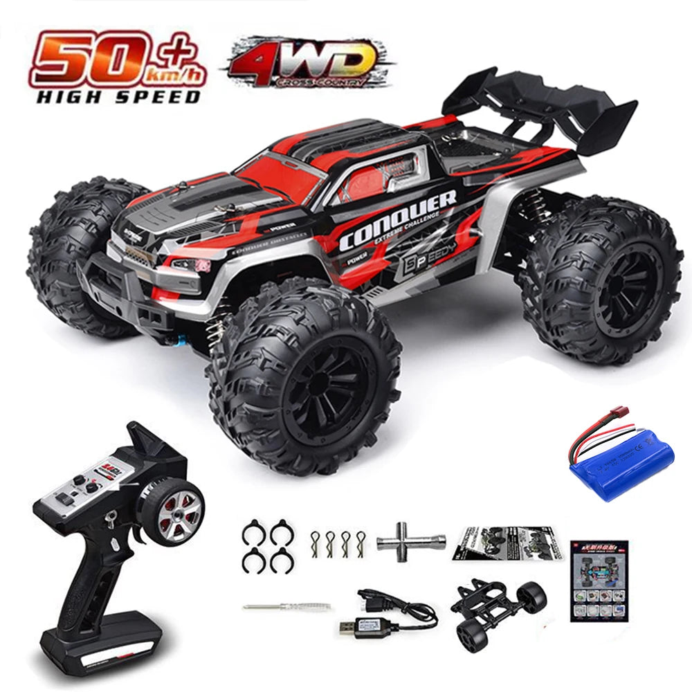 Rc Car Off Road 4x4 High Speed 75KM/H Remote Control Car with LED Headlight Brushless 4WD 1/16 Monster Truck Toys for Boys Gift