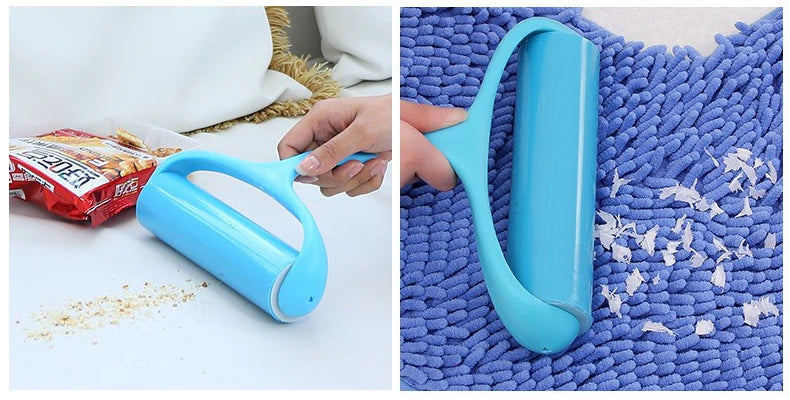 Silicone Drum Hair Sticking Device Reusable Dust Removal and Sticky Roller for Cleaning Clothes Carpets Beds Etc