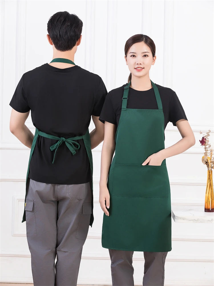 Personalized Women's Kitchen Apron for Woman Men Chef Work Apron for Grill Restaurant Bar Cafes Beauty Nails Studios Logo Design