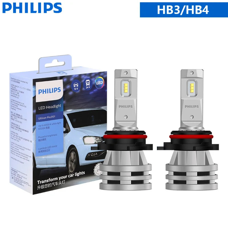 Philips Ultinon Pro3101 H1 H4 H7 H11 HB3 9005 HB4 9006 HIR2 9012 LED Car Head Light 6000K Bright White Original LED Fog Lamps