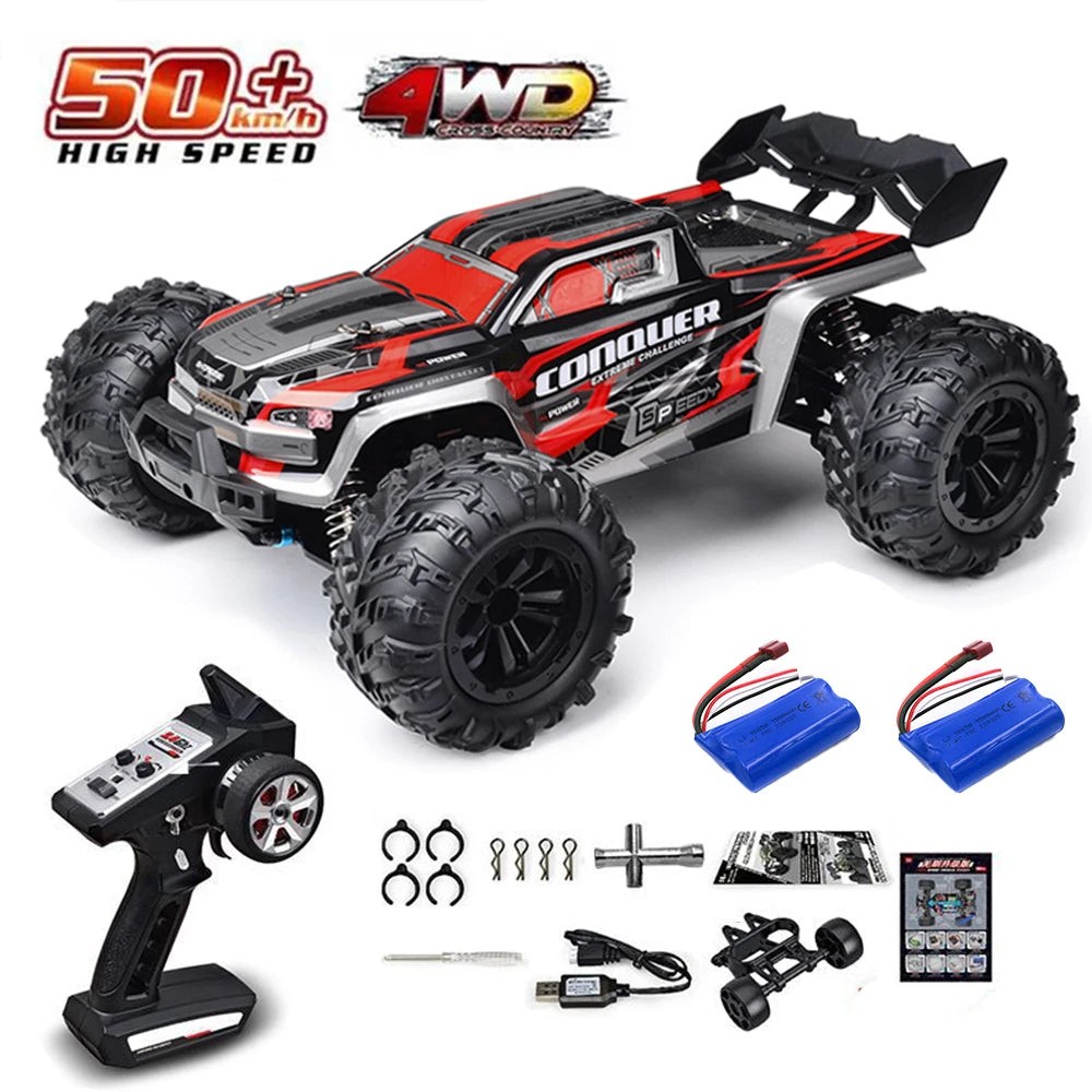 Rc Car Off Road 4x4 High Speed 75KM/H Remote Control Car with LED Headlight Brushless 4WD 1/16 Monster Truck Toys for Boys Gift