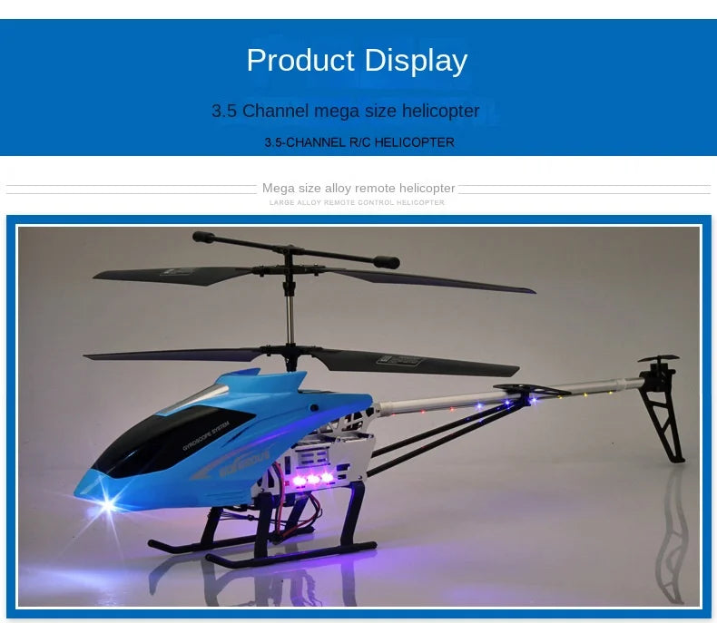 3.5CH 80cm High Quality Extra Large Remote Control Aircraft Crash-Resistant Remote Control  Outdoor Aircraft Helicopter