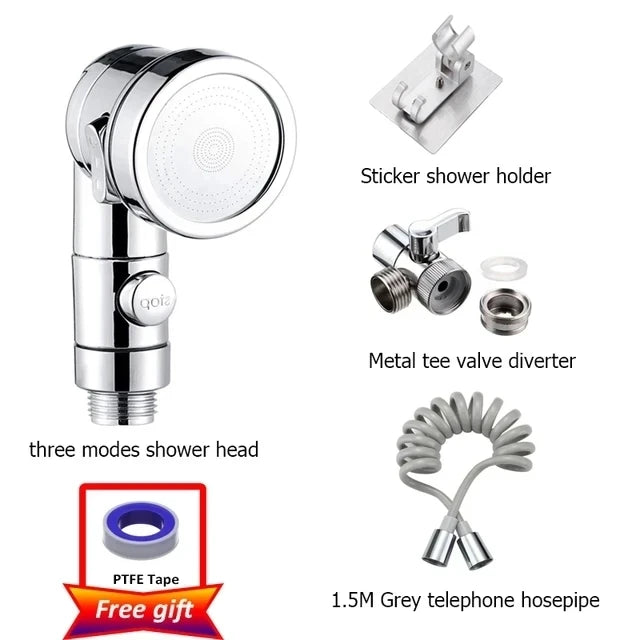 New Shower Faucet Set Hose Handheld Shower Head Spray Tap Attachment Sprayer Sink Bathroom Fixture Wall Mounted Silver Sprayers