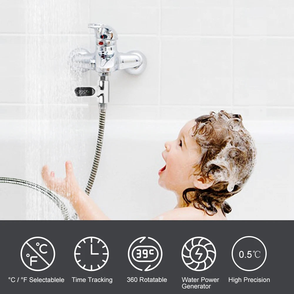 Hot Tub Water Temperature Monitor Electricity Home LED Display Shower Faucets Water Thermometer Bathing Temperature Meter