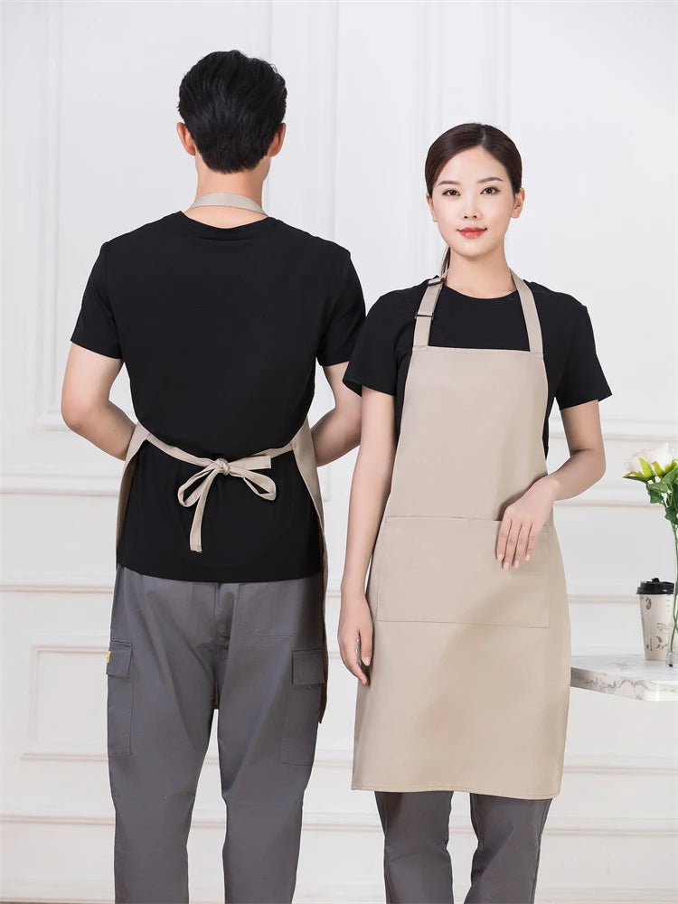 Personalized Women's Kitchen Apron for Woman Men Chef Work Apron for Grill Restaurant Bar Cafes Beauty Nails Studios Logo Design