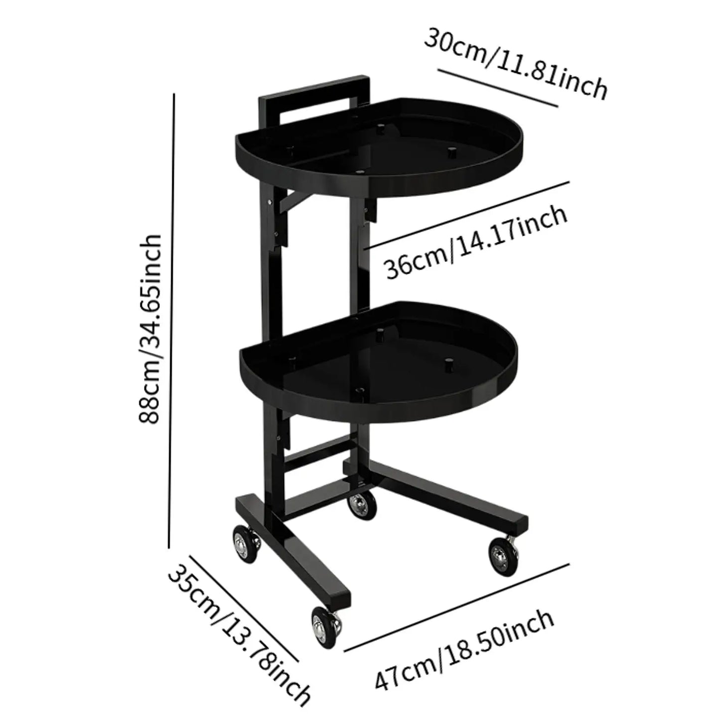 Salon Rolling Cart Tray Hairstylist Tray Rolling Cart Storage Stand Removable Multipurpose Barbershop Trolley for SPA Barber