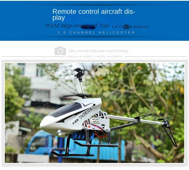 3.5CH 80cm High Quality Extra Large Remote Control Aircraft Crash-Resistant Remote Control  Outdoor Aircraft Helicopter