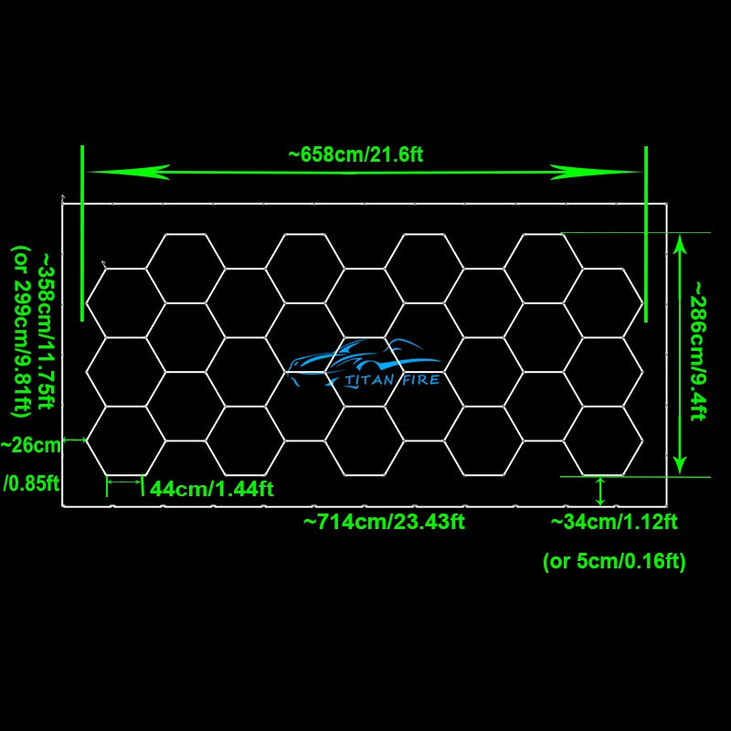 ZK20 Garage Light Hexagon Lights lamp 110V-240V Led Tube Honeycomb Ceiling Lighting For Auto Car Body Repair Led Workshop