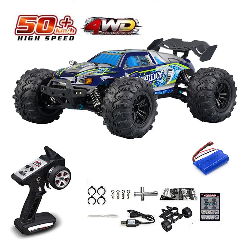 Rc Car Off Road 4x4 High Speed 75KM/H Remote Control Car with LED Headlight Brushless 4WD 1/16 Monster Truck Toys for Boys Gift