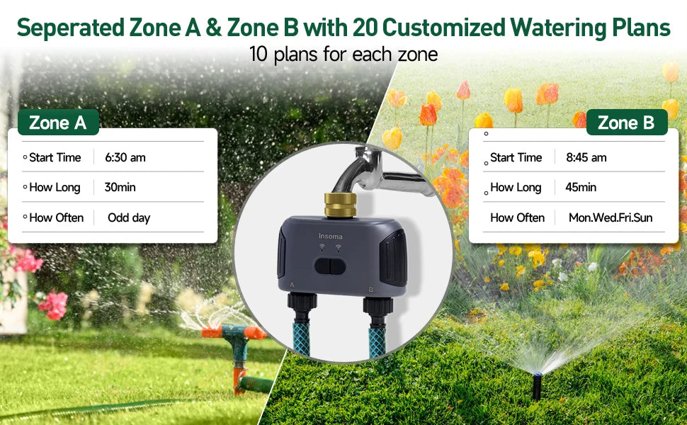 Insoma Automatic Water Timer with Gateway 2 Ways Garden Irrigation Watering System Sprinkler Programmer Tools support Alexa