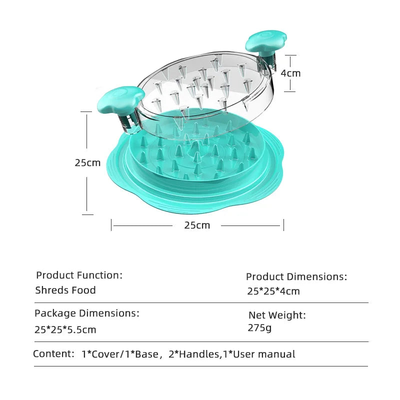 Large Chicken Shredder Tool Twist  Visible Breast Meat Shredder Machine Strong Anti-Slip Strip Ergonomic Handle