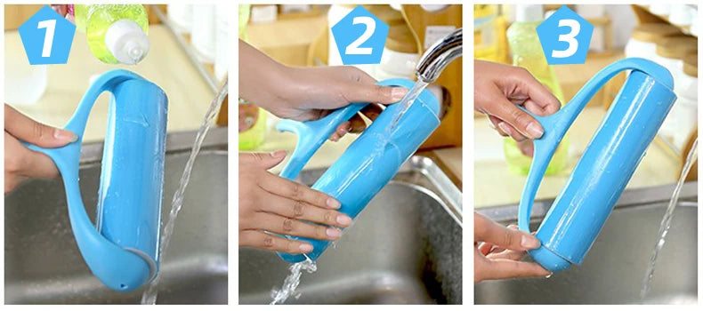 Silicone Drum Hair Sticking Device Reusable Dust Removal and Sticky Roller for Cleaning Clothes Carpets Beds Etc