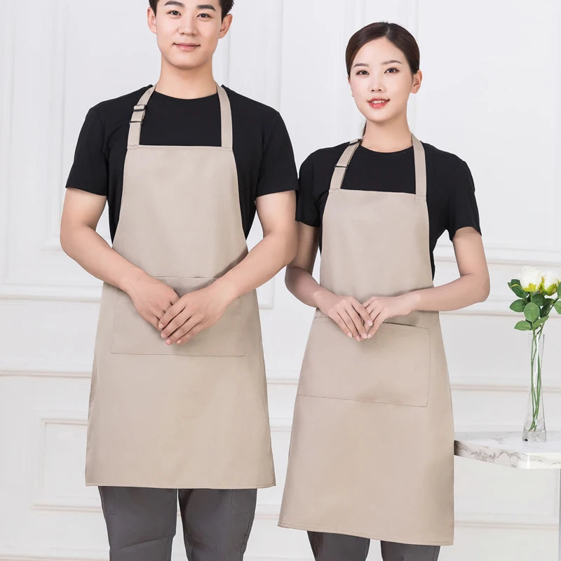 Personalized Women's Kitchen Apron for Woman Men Chef Work Apron for Grill Restaurant Bar Cafes Beauty Nails Studios Logo Design