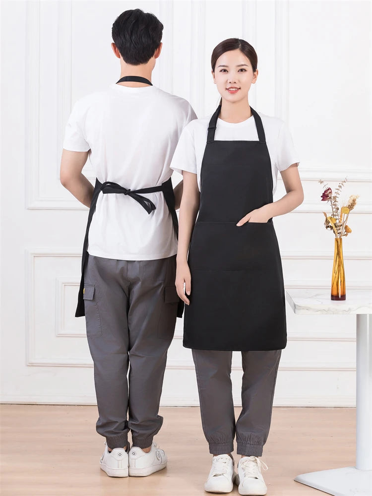 Personalized Women's Kitchen Apron for Woman Men Chef Work Apron for Grill Restaurant Bar Cafes Beauty Nails Studios Logo Design