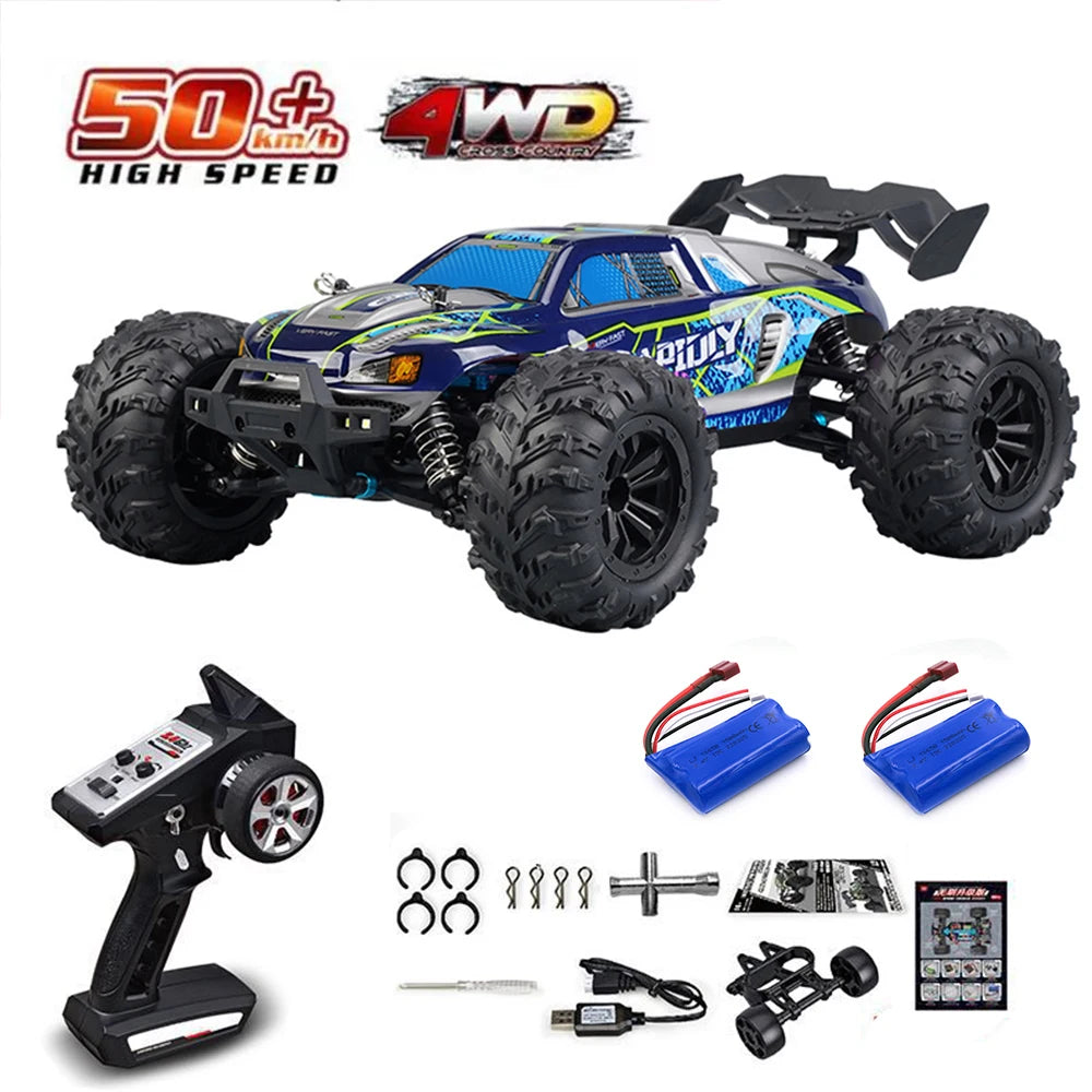 Rc Car Off Road 4x4 High Speed 75KM/H Remote Control Car with LED Headlight Brushless 4WD 1/16 Monster Truck Toys for Boys Gift