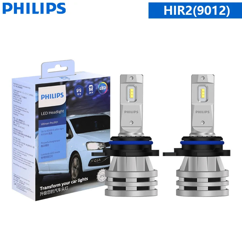 Philips Ultinon Pro3101 H1 H4 H7 H11 HB3 9005 HB4 9006 HIR2 9012 LED Car Head Light 6000K Bright White Original LED Fog Lamps