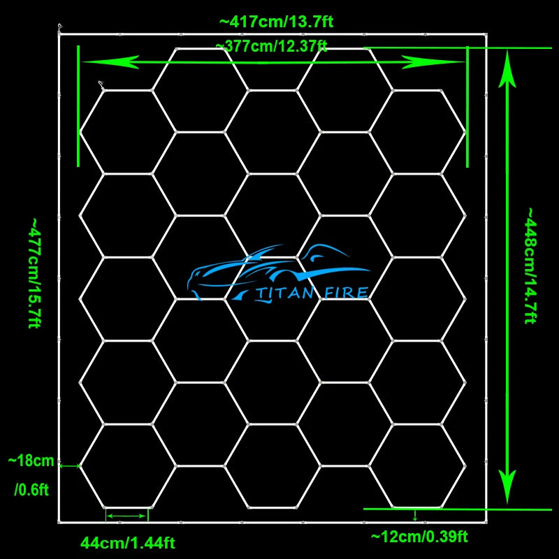 ZK20 Garage Light Hexagon Lights lamp 110V-240V Led Tube Honeycomb Ceiling Lighting For Auto Car Body Repair Led Workshop